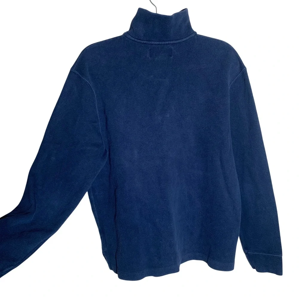 Polo Ralph Lauren Quarter Zip‎ Pullover Mens M Navy Blue Excellent Cotton Pony